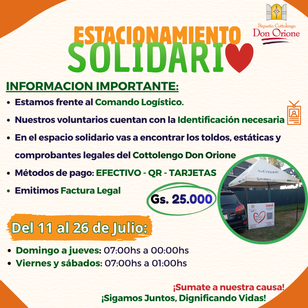 ¡ESTACIONAMIENTO SOLIDARIO!